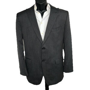 Jones New York 44L Black On Black Two Button Dbl Vent Jacket Blazer